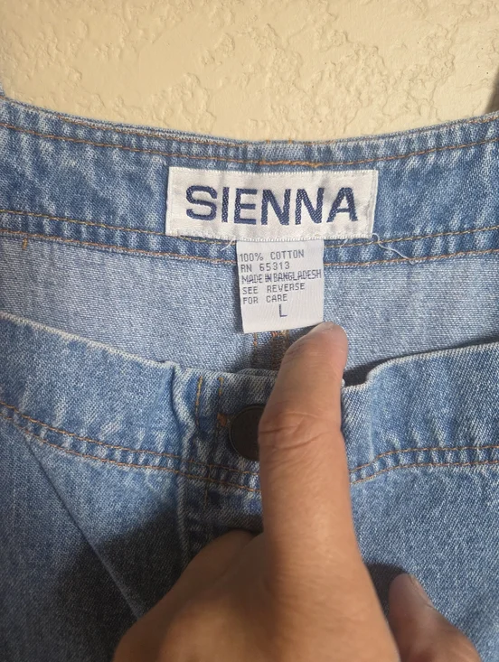 Vintage Sienna Denim Overall Dress Size Large - Picture 4 of 8